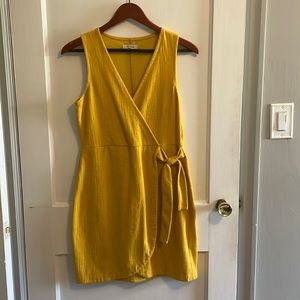 Yellow-Gold Madewell side tie dress